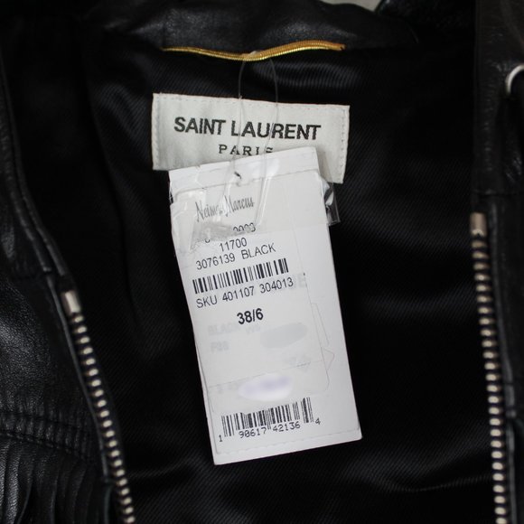 NWT Saint Laurent YSL Fringe Leather Jacket - Picture 7 of 16